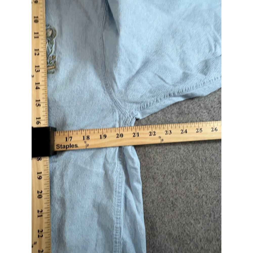 VINTAGE 90s Disney Denim Shirt Womens Blue Winnie The Pooh Embroidered Large - Picture 2 of 6
